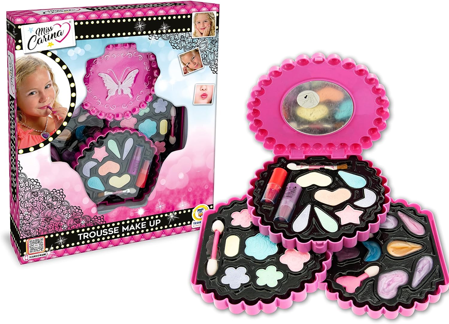 Teorema: Miss Carina - Trucchi Bimba Cofanetto Farfalla 3 Livelli - Window Box