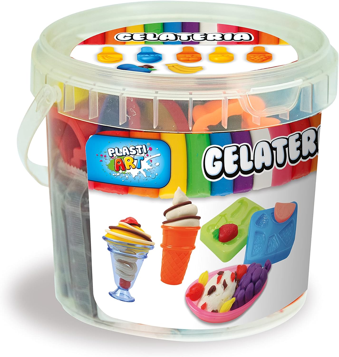 Teorema Giocattoli 74194 Plastic Bucket 480 g for Children, Assorted Colours Ice cream