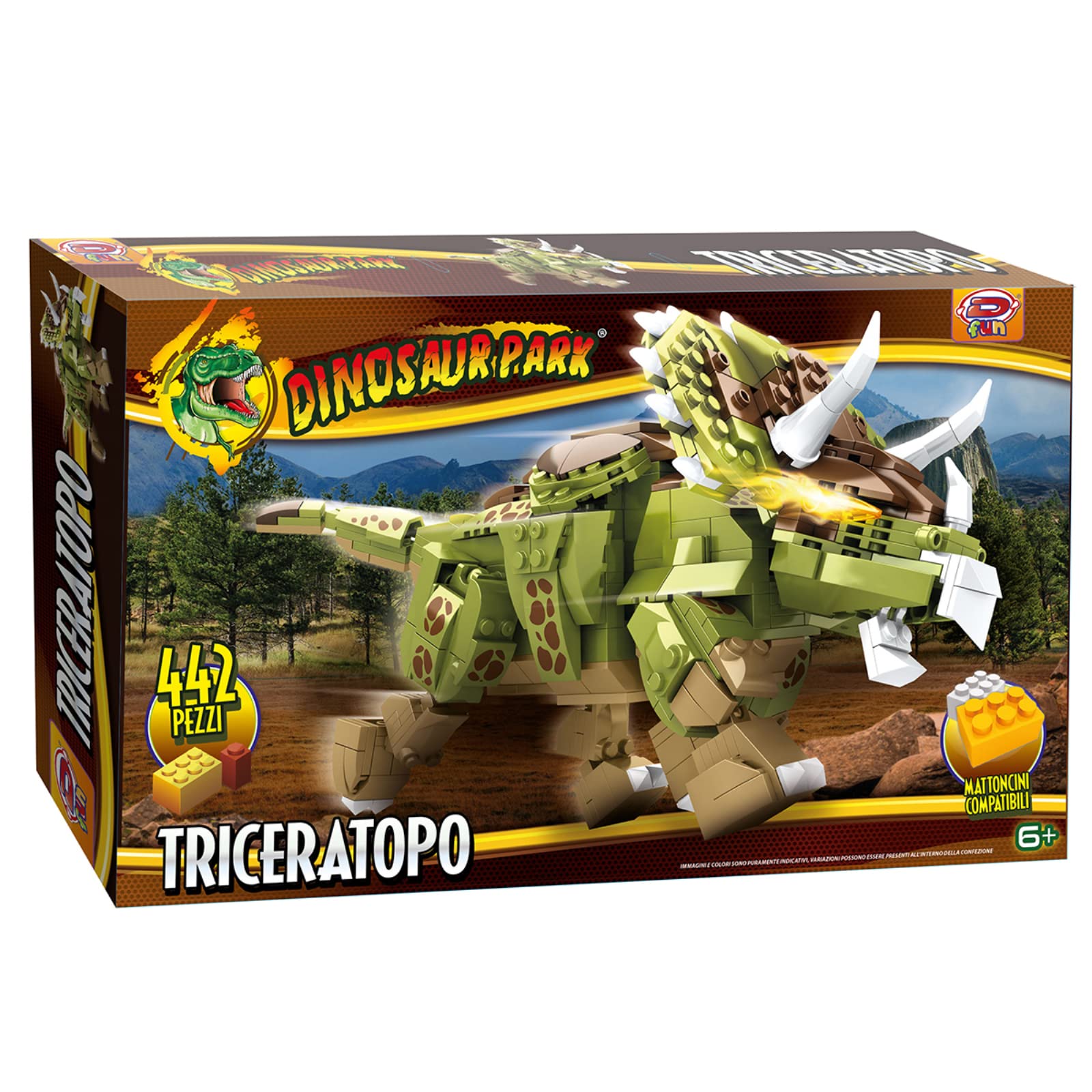 D-KIDZ Dynit Kids Dinosaur Park-Triceratops Blocks New, Multicolor, 1