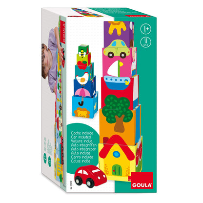 Jumbo Goula Pile Up Cubes - with Car