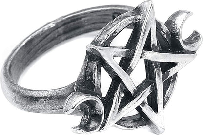 Alchemy Gothic Goddess Women Ring Silver-Coloured XXS, Pewter,