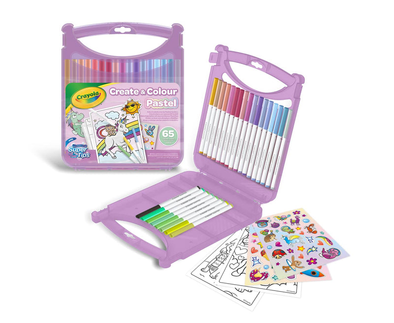Crayola: Set Valigetta Pennarelli Lavabili Supertips - Pastel