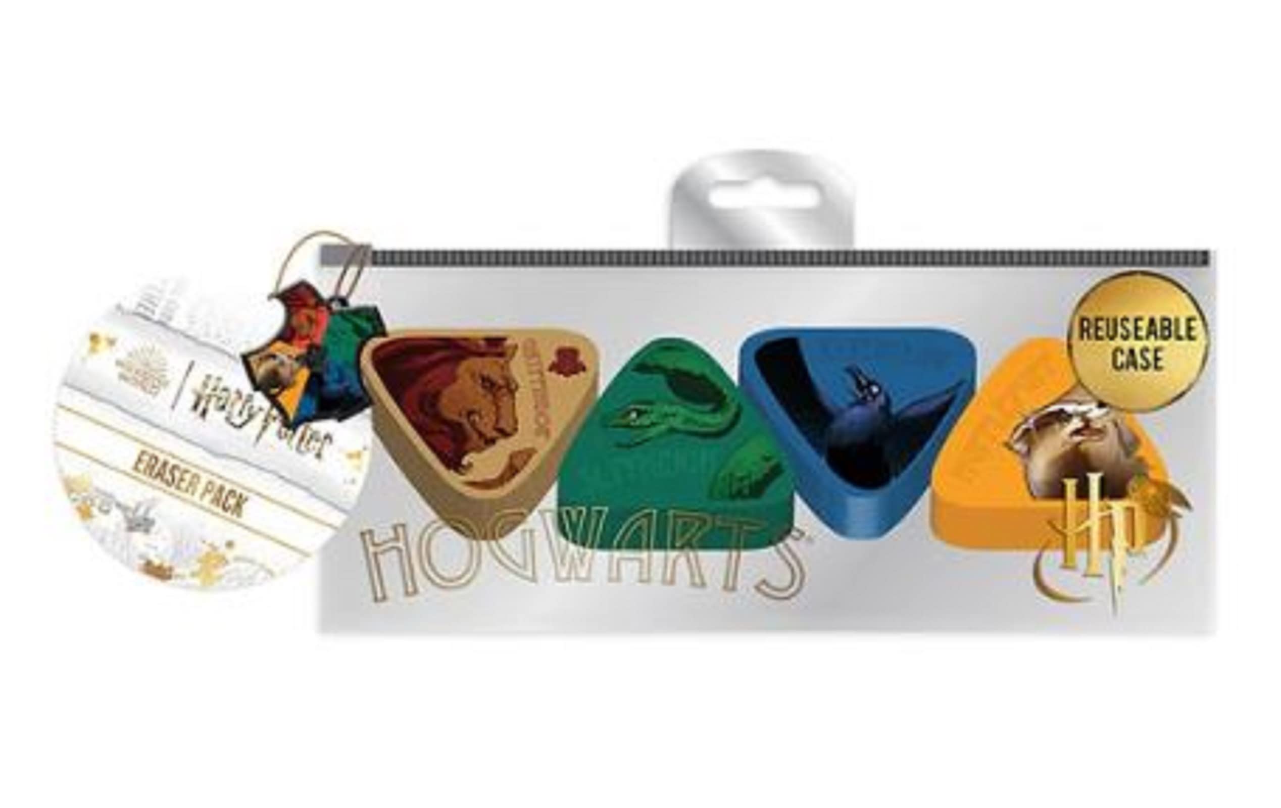 Harry Potter Intricate Houses Eraser Set (Pack of 4) (One Size) (Multicolored)