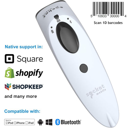 SocketScan S700, Linear Barcode Scanner, White & Black Charging Dock