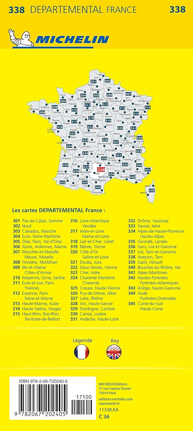 Aveyron, Tarn - Michelin Local Map 338