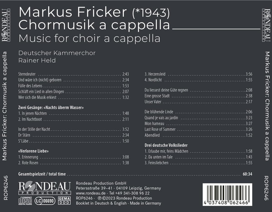 Markus Fricker: Chormusik a Cappella: Music for Choir a Cappella