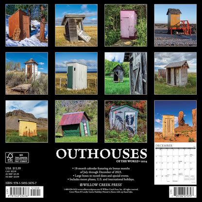 Outhouses 2024 12 X 12 Wall Calendar