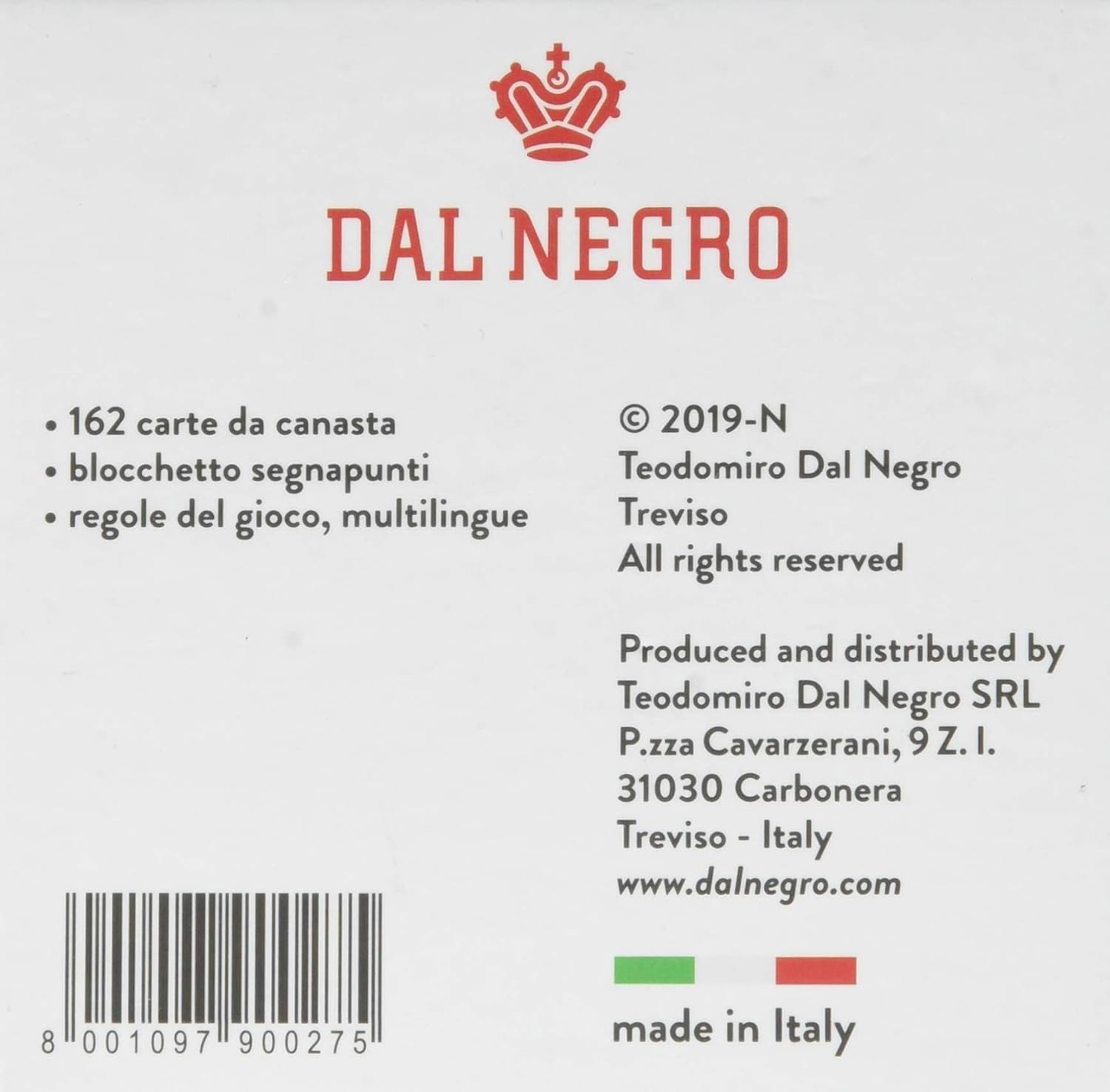 Dal Negro 90027-162 Cards Canasta Luxury, Colour, 90027