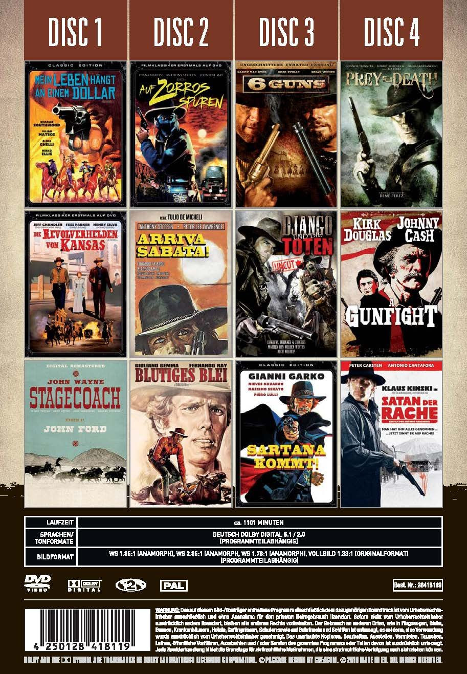 Western Highlights  12 Western-Klassiker auf 4 DVDs