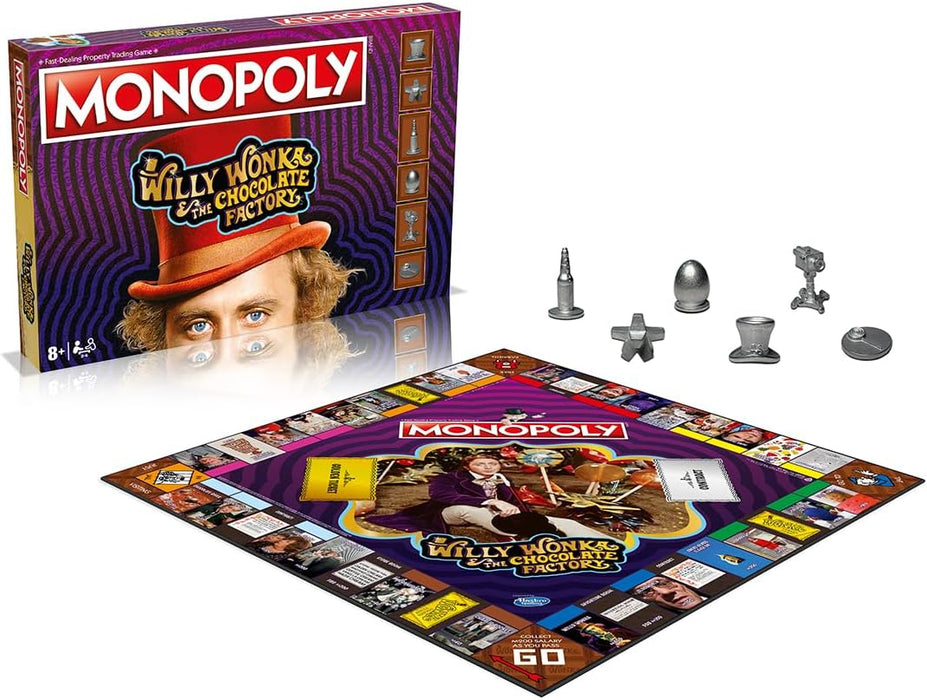 Winning Moves Willy Wonka and the Chocolate Factory Monopoly Board Game, Advance to Slugworth, Charlie Bucket and Furnace and trade your way to success, great gift for ages 8 plus