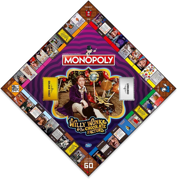 Winning Moves Willy Wonka and the Chocolate Factory Monopoly Board Game, Advance to Slugworth, Charlie Bucket and Furnace and trade your way to success, great gift for ages 8 plus