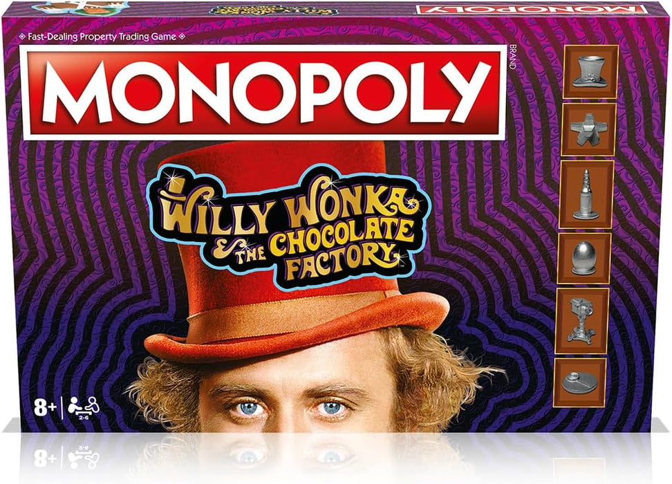 Winning Moves Willy Wonka and the Chocolate Factory Monopoly Board Game, Advance to Slugworth, Charlie Bucket and Furnace and trade your way to success, great gift for ages 8 plus