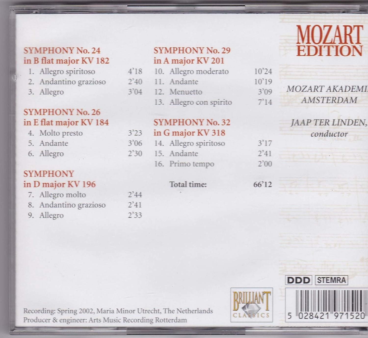 Wolfgang Amadeus Mozart - Mozart Edition - Symphonies KV 182-184-196-201-318