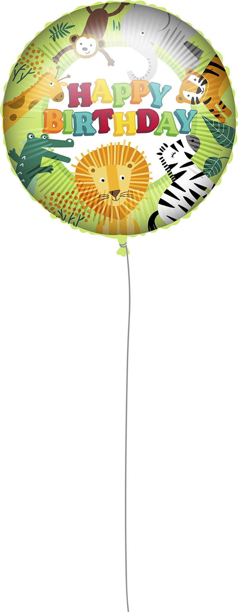 Procos 92422 Foil Balloon Happy Birthday Jungle Size 46 cm Helium Balloon Jungle Birthday Decoration Gift