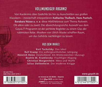 Literaturgenüsse Zum Rotwein.Gedichte,Geschichte