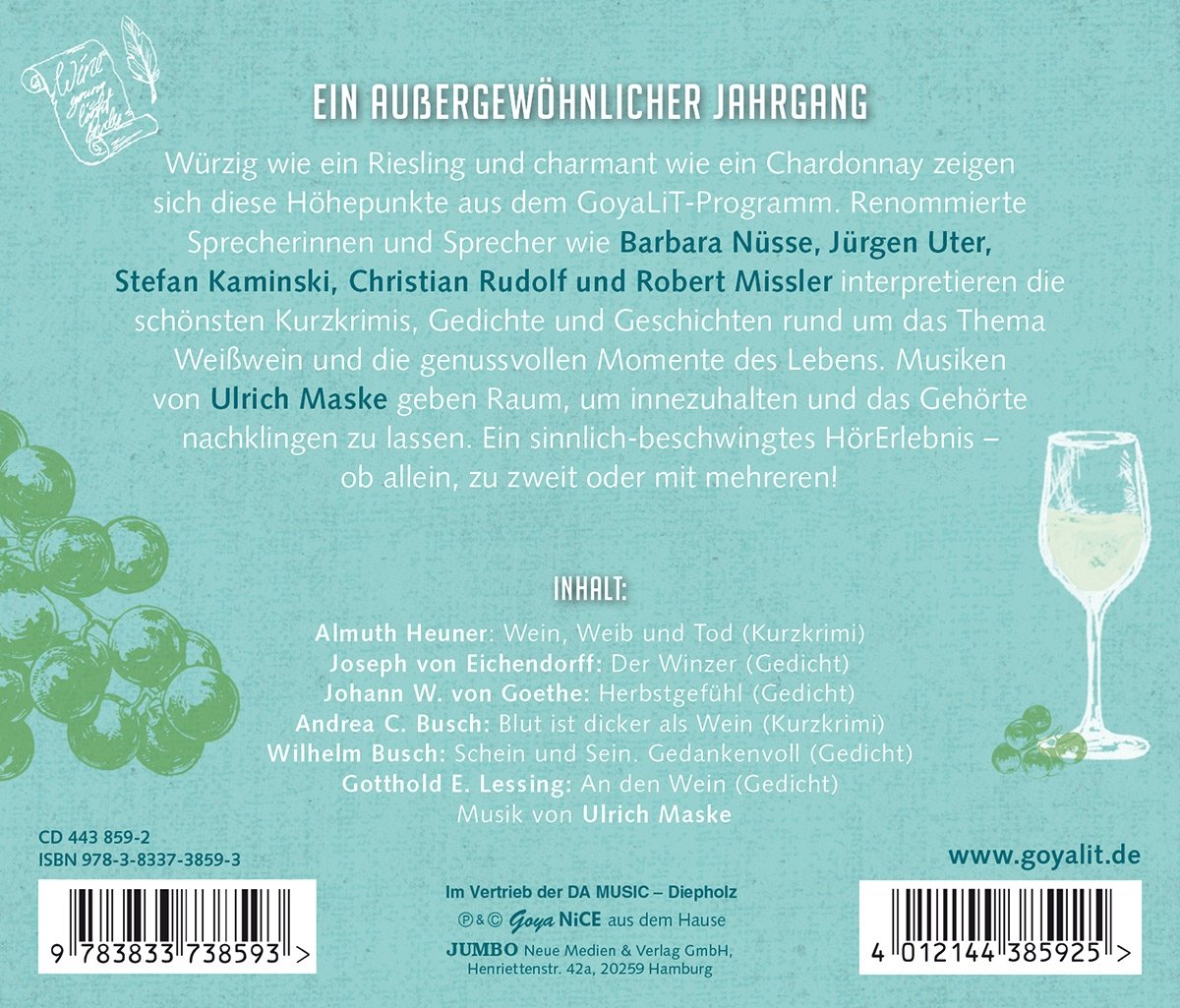Literaturgenüsse Zum Weisswein.Gedichte,Geschich