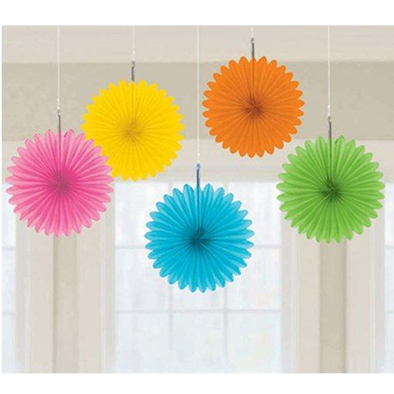 Amscan International Multicolour Hanging Fane Decorations, Pack of 5 (MULTI, 1) Multicolour 1