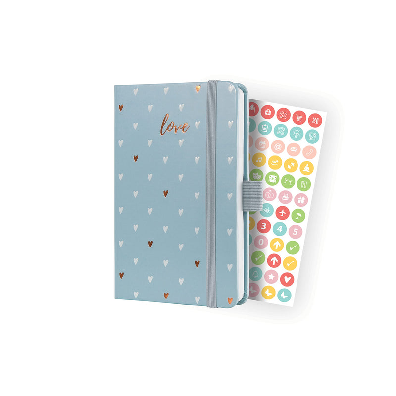 SIGEL J4334 Jolie Weekly planner 2024, Grey Love, 9,5 x 15 cm, hardcover, 174 pages, Grey Grey Love ca. A6
