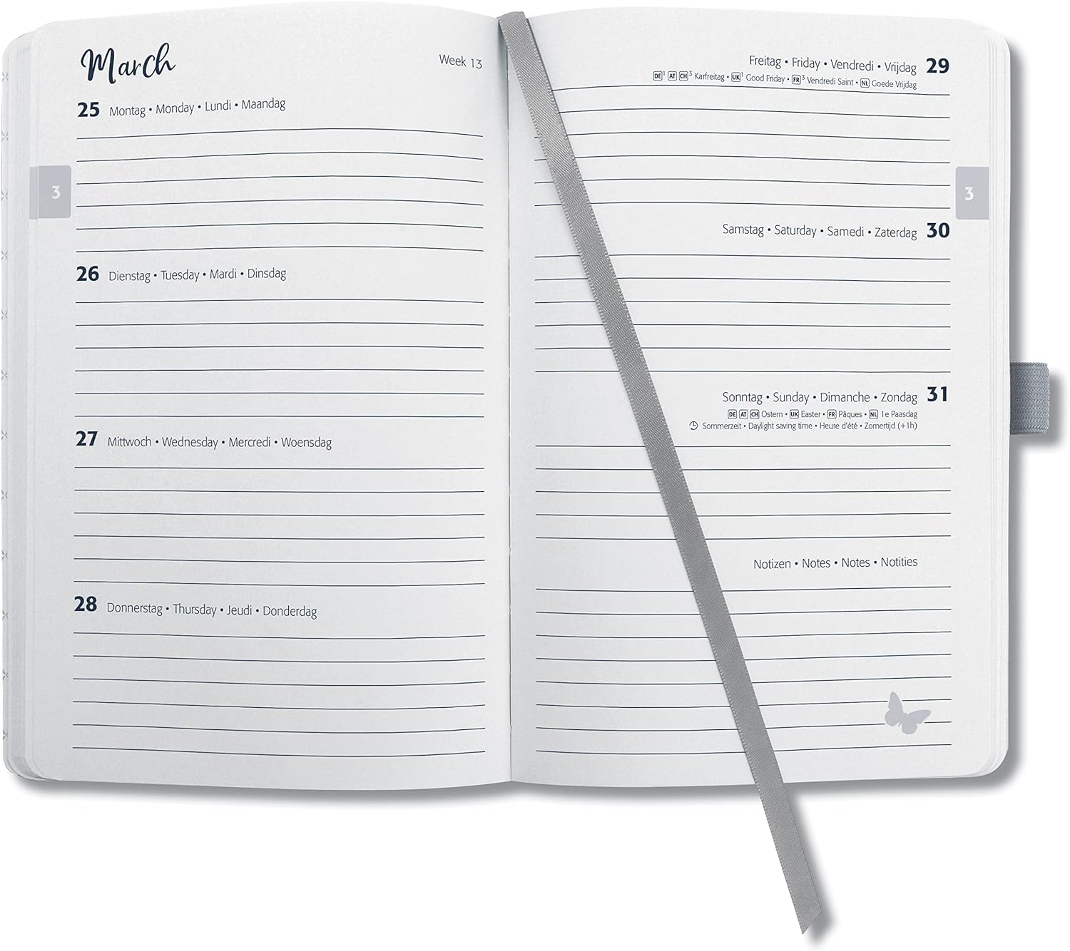 SIGEL J4334 Jolie Weekly planner 2024, Grey Love, 9,5 x 15 cm, hardcover, 174 pages, Grey Grey Love ca. A6