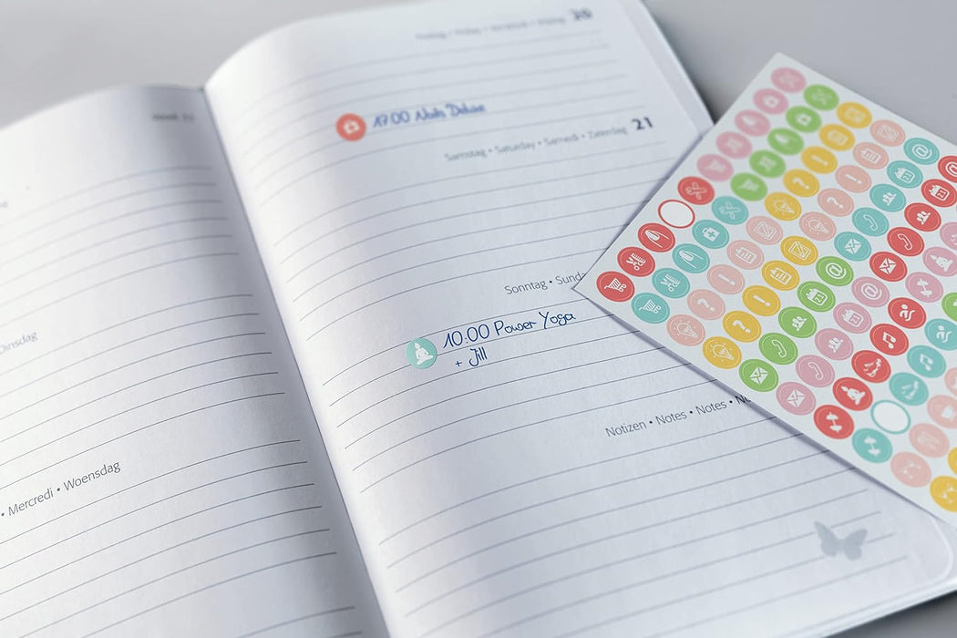 SIGEL J4110 Jolie Weekly planner 2024, hardcover, 9,5 x 15 cm, 174 pages, rose rose ca. A6