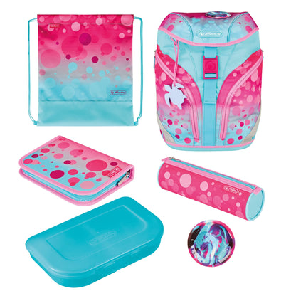 herlitz Grundschulrucksack SoftLight Greenline Pink Bubbles