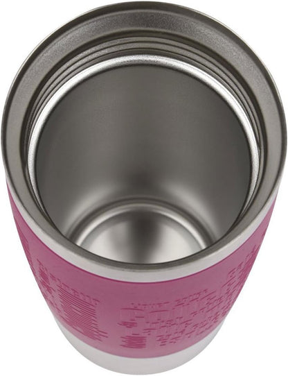 Emsa 513550 Travel Mug Insulated Drinking Cup with Quick Press Closure, 360 ml, Raspberry