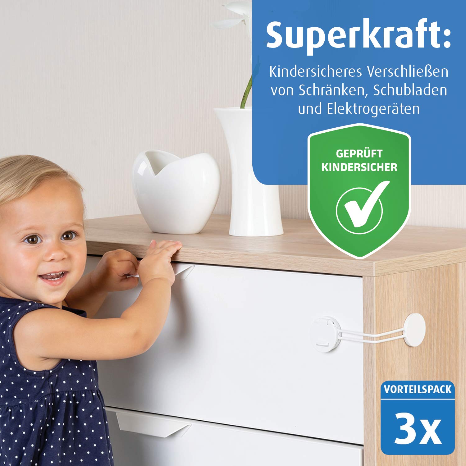 3 reer Kindersicherung Schrank 72040 weiB