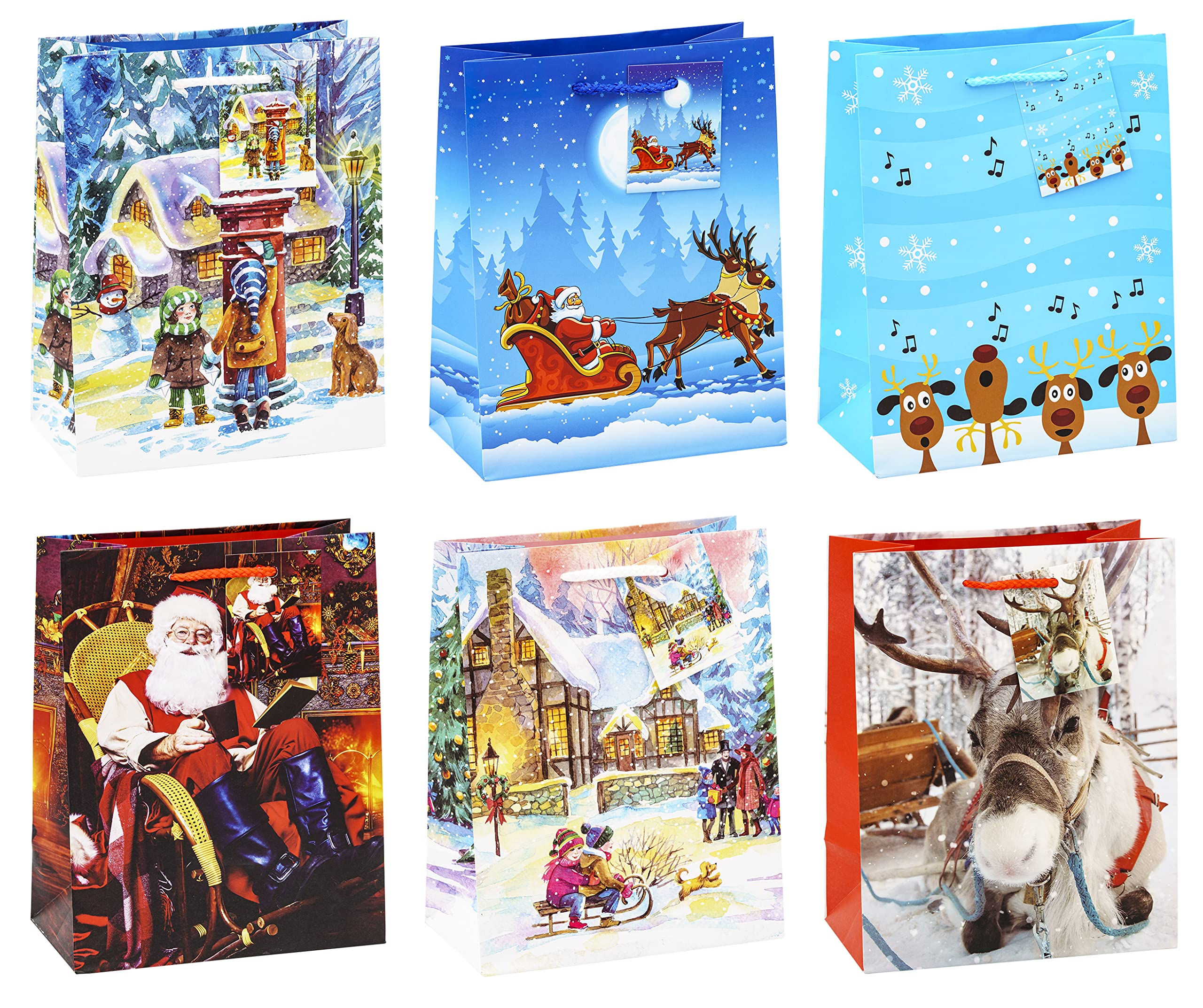 TSI 82018 gift bags Christmas Children, Pack of 12, size: medium (9 x 7 x 4 inch) Mittel (BxTxH) 18 x 10 x 23 cm