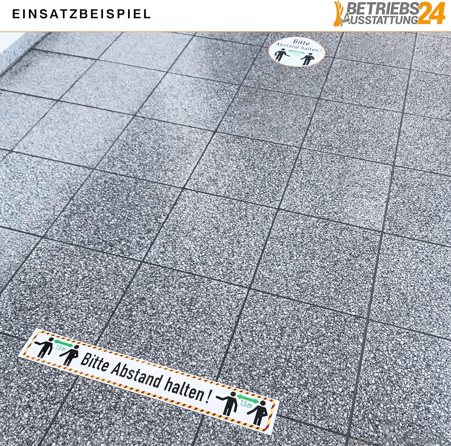 SafetyMarking® Hinweisaufkleber Bitte mind. 1,5 m