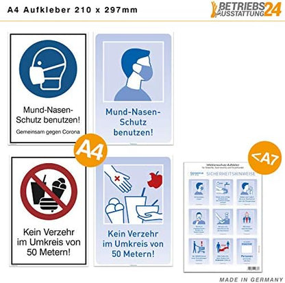 SafetyMarking® Gebotsaufkleber Mund-Nasen-Schutz