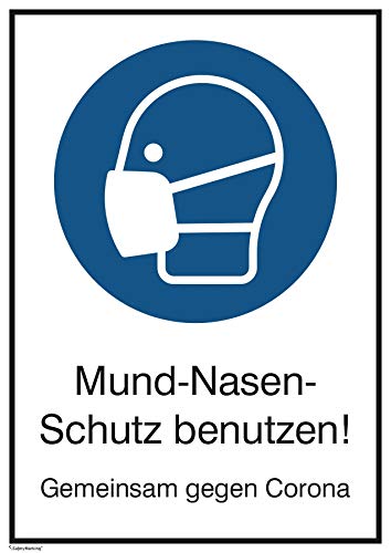 SafetyMarking® Gebotsaufkleber Mund-Nasen-Schutz