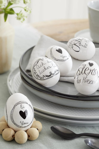 Heitmann Eierfarben - Banderole Ei Love You - 12 Sleeves in 8 Designs 1018957 Black/White 17 x 8 x 0.1 cm Egg Love You