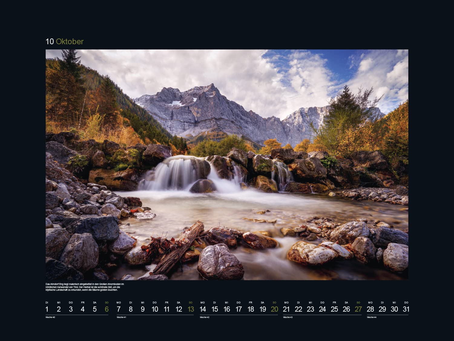 KUNTH Monats-Wandkalender Wildnis Alpen 2024