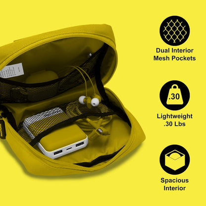Celly PTBPK000Y Pantone Electrical Travel Organizer, Internal Pockets, Small, Yellow