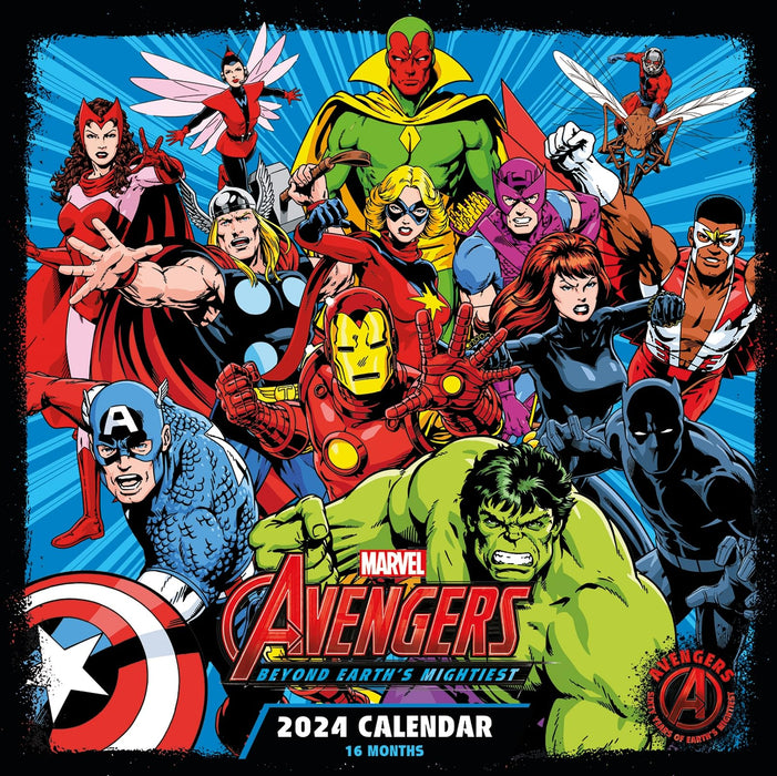 Marvel Avengers Calendar 2024 - Month to a View Planner 30cm x 30cm, Marvel Gifts for Men and Women, Marvel Gifts for Boys and Girls, Kids Calendar - Official Merchandise