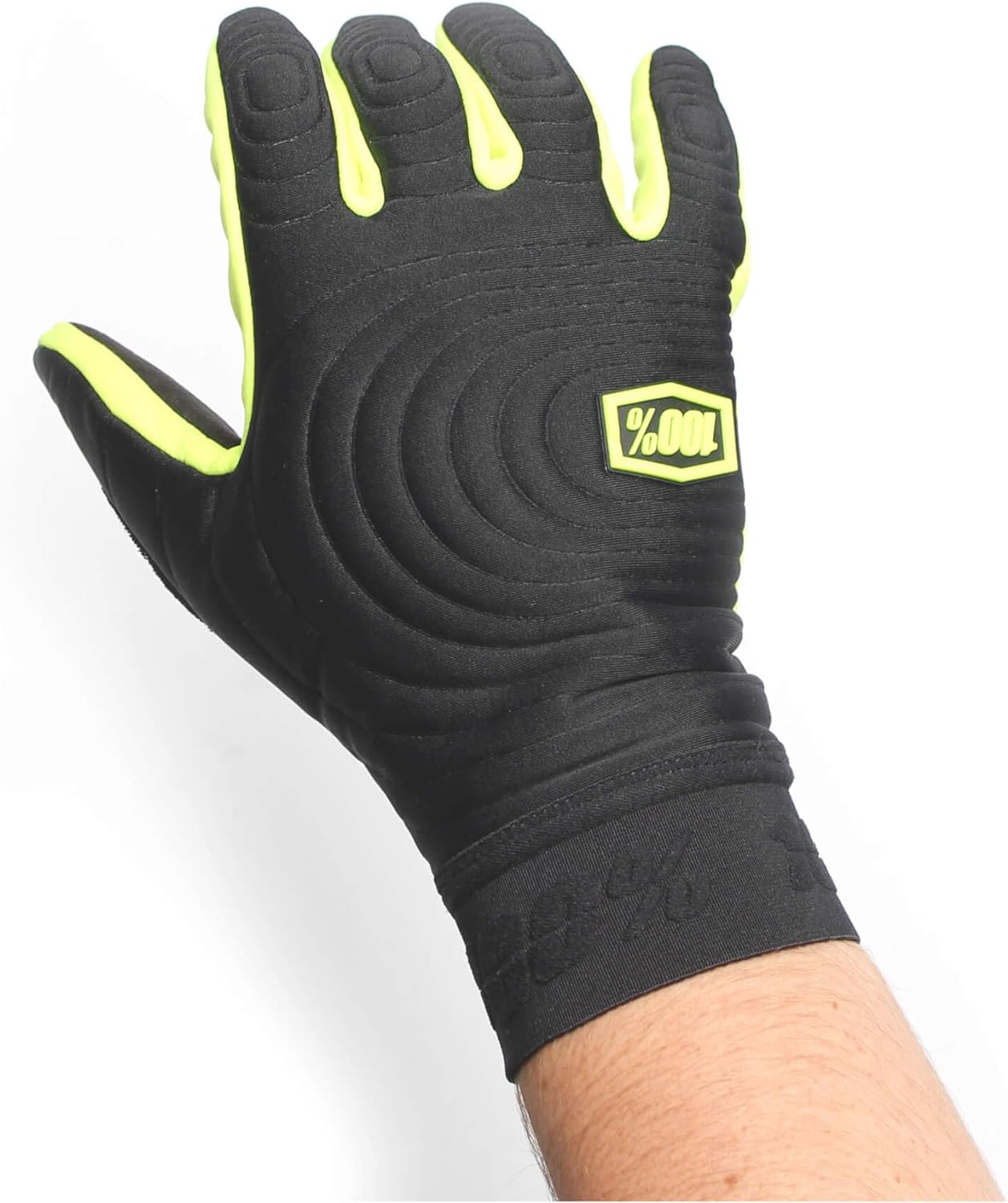 100% BRISKER XTREME Gloves Black/Fluo Yellow - M