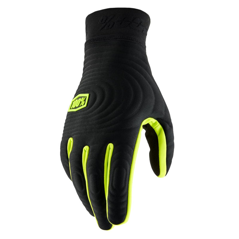 100% BRISKER XTREME Gloves Black/Fluo Yellow - M