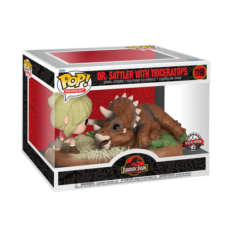 Funko Jurassic Park POP! Moment Vinyl figurine Dr. Sattler with Triceratops Special Edition 9 cm Standard Assorted Colours