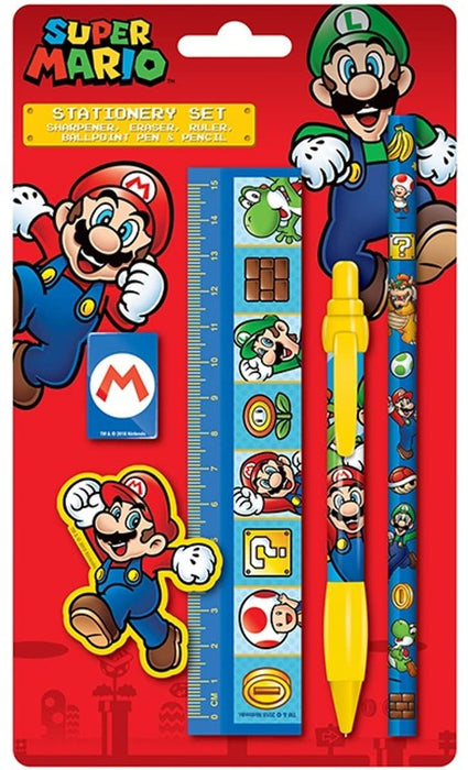Super Mario - Pencil Case With School Supplies