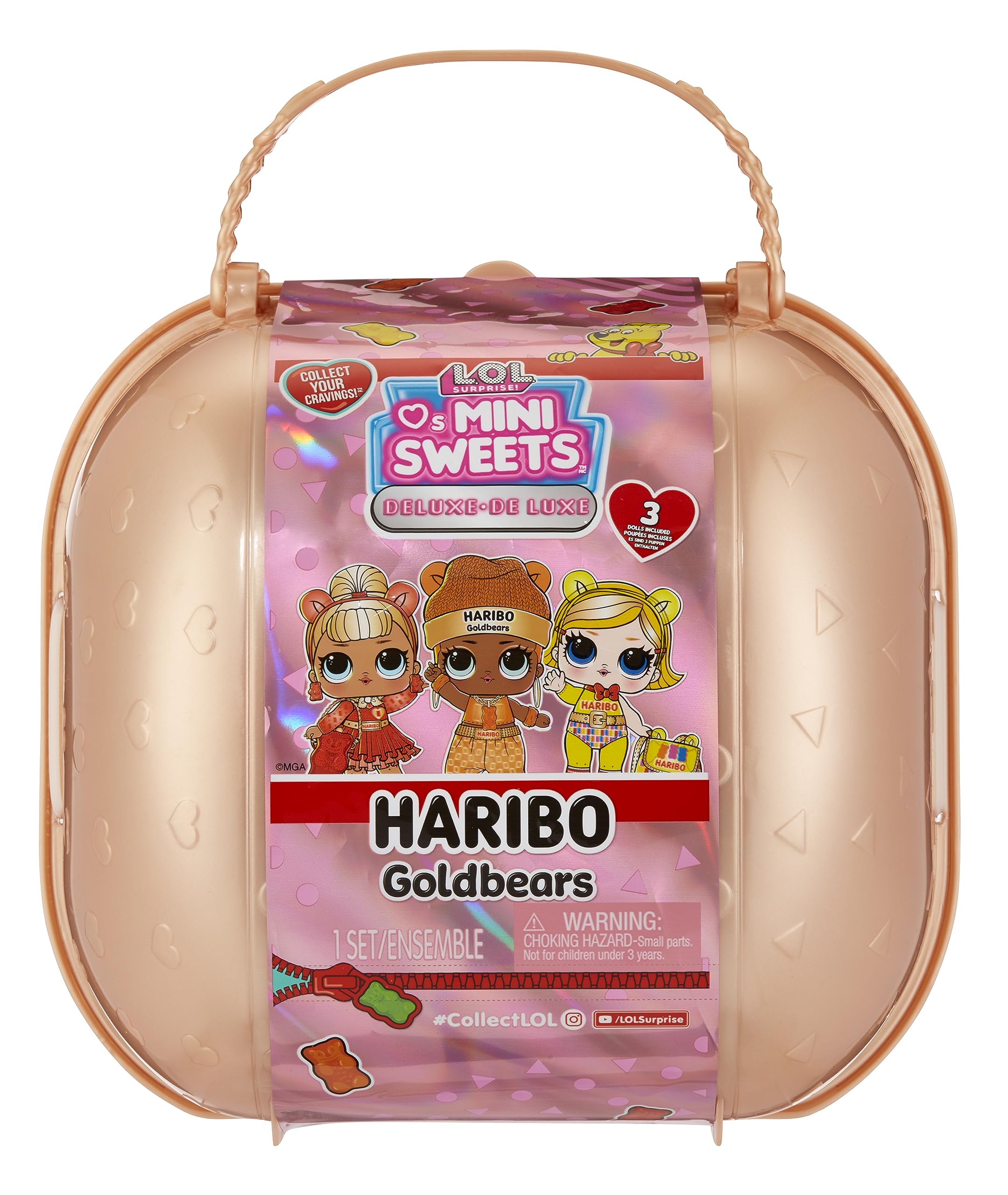 LOL Surprise Loves Mini Sweets Deluxe X Haribo - Goldbears - Includes 3 Candy-Themed Dolls, Fun Accessories, and Water Suprise - Collectable Dolls Suitable for Kids Ages 4+