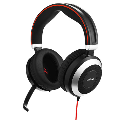 Jabra Evolve 80 Stereo MS USB-C Binaural Head-band Black - Headsets (Call center/Office, -10-55 °C, -20-25 °C, Binaural, Head-band, Black)
