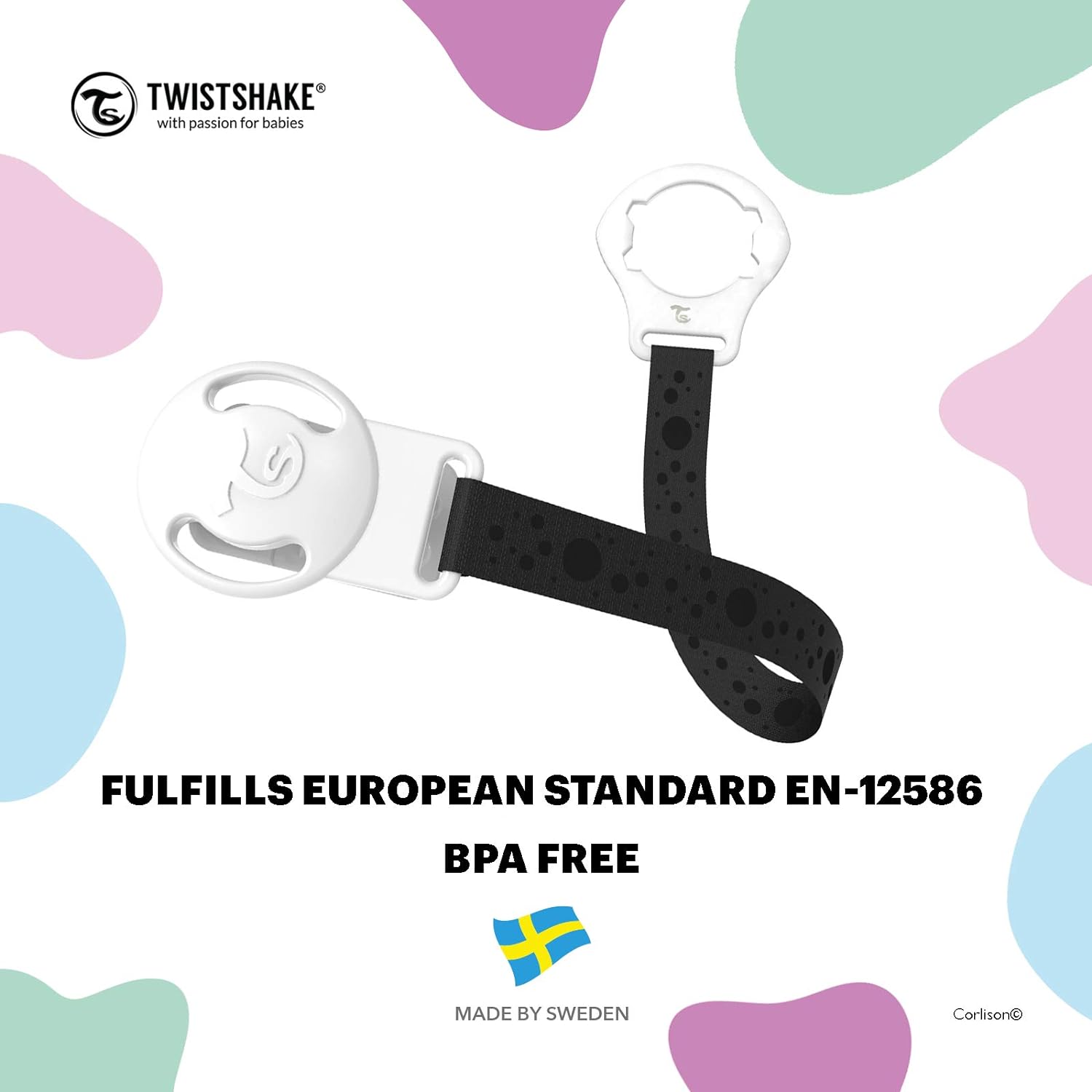 Twistshake Pacifier Clip, Black