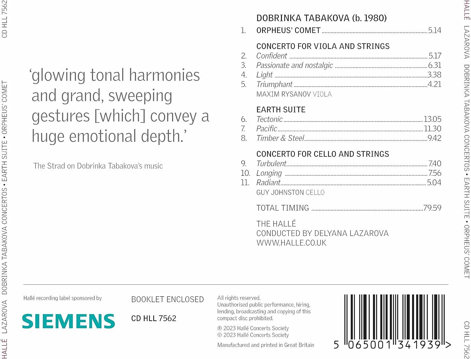 Dobrinka Tabakova: Orpheus' Comet/Concerto for Viola and Strings