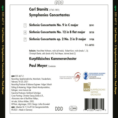 Carl Stamitz: Three Symphonies Concertantes