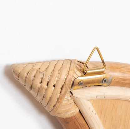 Wabi Home - Nalu Mirror, Moon Shape | Made in Rattan | 49 x 20 x 3 cm