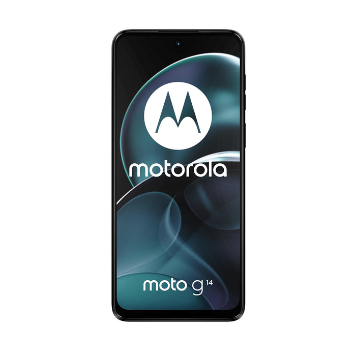 Motorola Smartphones Moto g14 (6.5" Full HD+ display, 50MP camera system, Dolby Atmos® audio, Android 13, 4/128, 5000 mAh battery, Octa-core processor, dual SIM), steel grey