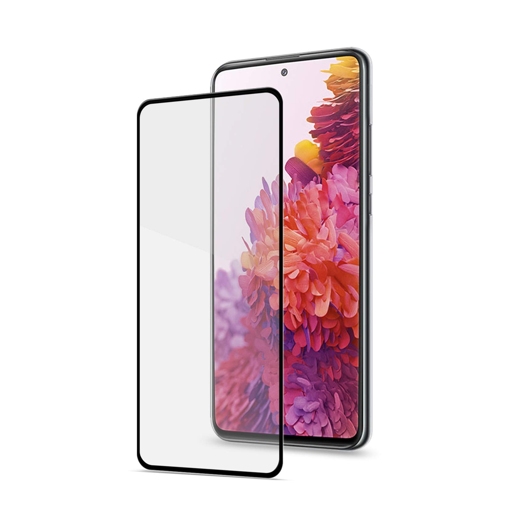Celly 2D Screen Protector for Samsung Galaxy S20 FE, Tempered Glass 9H Hardness, Anti-Fingerprint and Anti-Scratch, Black Edge
