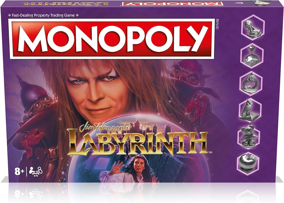 Winning Moves Labyrinth Monopoly Board Game, Goblin King explore Jim Henson's Labyrinth staring David Bowie, Advance to Goblin City and The Staircase Room, great gift for ages 8 plus