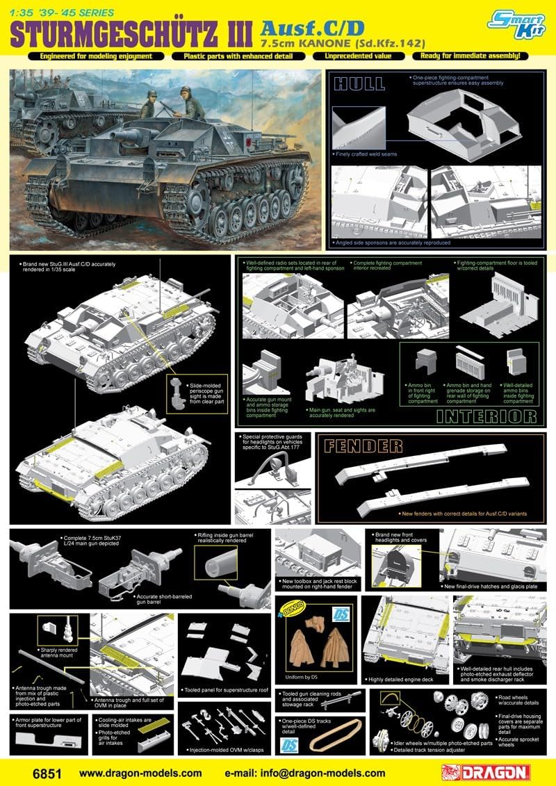 STURMGESCHÜTZ 7.5cm KANONE AUSF.C/D Model Kit (1/35 Scale)