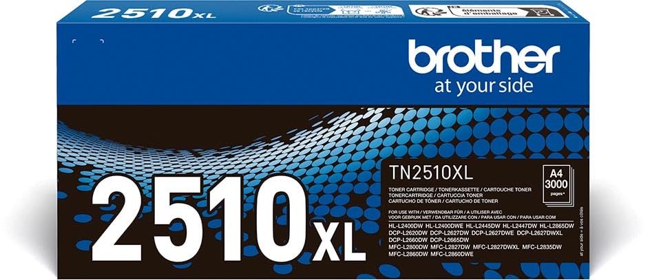 BROTHER TN-2510XL Toner Cartridge, Black, Single Pack, High Yield, Includes 1 x Toner Cartridge, Genuine Supplies